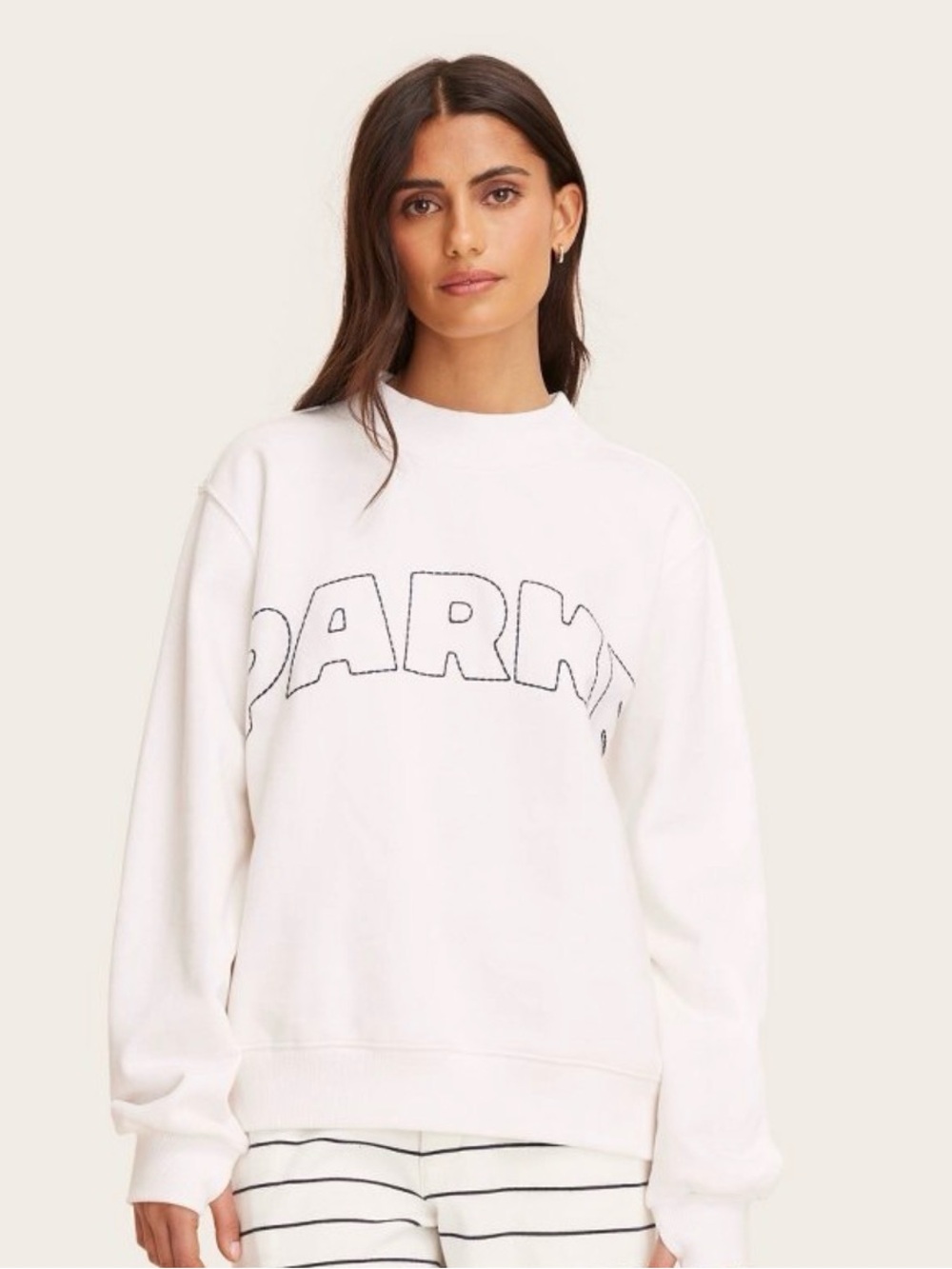 Parke-Target White Oversized Logo Sweatshirt